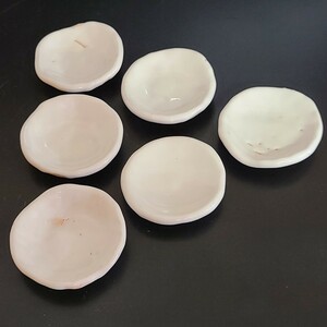 萩焼　豆皿　未使用【6点】ミニ皿　薬味皿　(ag99)