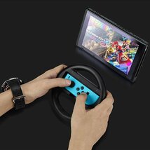 switch マリオカートJoy-Conハンドル コントローラー2個セット 黒_画像4