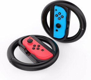 switch マリオカートJoy-Conハンドル コントローラー2個セット 黒