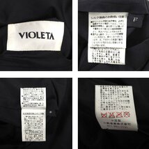 美品【 リバーシブル★VIOLETA 】高級毛皮　シェアードウィーゼル×生地◆ハーフコート/70cm丈　フロント：ボタン仕様　ブラック◆S674T_画像10