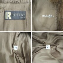 美品【 ROTINY / 衿・ベルト取外し可 】￥1000～ 高級毛皮 ブルーフォックス ◆ハーフコート 72cm丈 ◆ブラウン ◆サイズ 9号 ◆S830Y_画像8