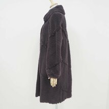 美品【 PARTINA / 金 SAGA MINK ROYAL / スラッシュ柄 】高級毛皮 プラクトミンク ◆ロングコート 100cm丈 ダークグレー / 大き目 ◆S603Y_画像5