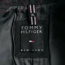 希少XLサイズ！TOMMY HILFIGER トミーヒルフィガー メルトンウールコート グレー 肉厚ウール素材 牛革使用 メンズ ジャケット_画像8