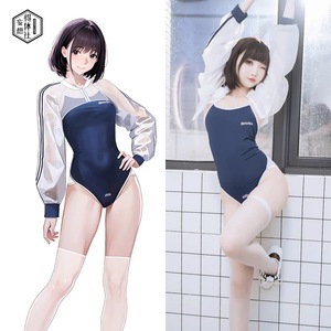 得体社　フルバック水着 セーラー服セット　日よけ　スポーツウェア レオタード　コスプレ衣装