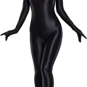 ASHOTPLZ全身タイツ セクシー コスプレ 衣装 コスチューム 仮装 スベスベ パンティストッキング 光沢 ダンス タイツ ブラックの画像1