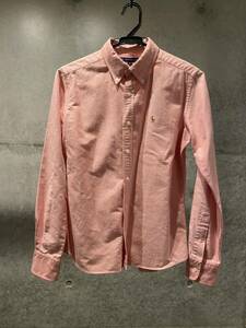 RALPH LAUREN ラルフローレン 長袖　シャツ 刺繍　ロゴ　レディース　ピンク　スリムフィット　7サイズ　160 B80 スペアボタン付　春色