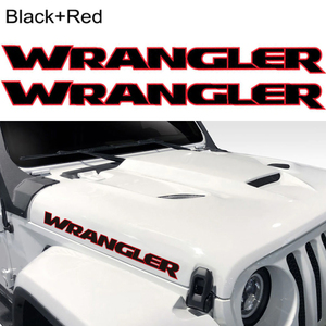 ジープ ラングラー ステッカー 2枚 ブラック レッド JEEP Wrangler JK JL ルビコン ロゴ サイドステッカー デカール サハラ アンリミ