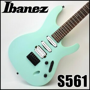 良品 Ibanez エレキギター S561 シーフォームグリーン 全長約99cm 弦高6弦約3.5mm 1弦約2mm ソフトケース付属 アイバニーズ