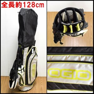 OGIO キャディバッグ グリーン×ホワイト×ブラック 全長約128cm 8穴 軽量モデル スタンド付き ゴルフバッグ オジオ