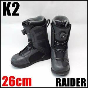 K2 スノーブーツ RAIDER サイズ26cm ブラック アウトソール約30cm 収納バッグ付属 ケーツー レイダー スノーボード