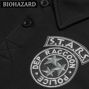 レア Mサイズ BIOHAZARD S.T.A.R.S. バイオハザード スターズ ポロシャツ 黒 Raccoon Police アンブレラ Resident Evil 生化危机