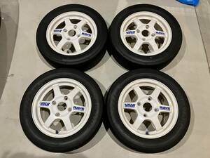 絶版 RAYS レイズ ボルクレーシング TE37 14インチ5.0j+45【4本】4H PCD114.3 175/60R14 22年製ZⅢ 【4本セット】カプチーノで使用