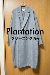 〈匿名配送〉Plantation ウールリネンツイル チェスターコート ブルーグレー プランテーション issey miyake haat zucca