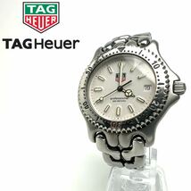 TAG Heuer タグホイヤー S/el プロフェッショナル メンズ シルバー 腕時計 クォーツ デイト 白文字盤_画像1