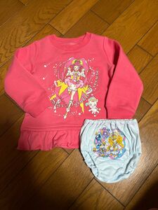 女の子　プリキュア　裏起毛トレーナー+ショーツ 100cm