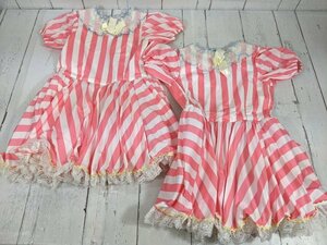 【10yt155】ダンス バレエ チュチュスカート衣装×2点セット ピンク×白 キャンディ??◆P25