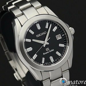 美品◎SEIKO セイコー GS グランドセイコー 黒柄文字盤 メンズ クォーツ SBGF021 8J56-8020◎箱取説