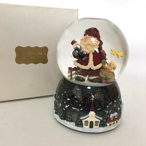 MO■美品■クリスマススノードーム オルゴール付き サンタ 曲：サンタクロースがやってくる Xmas 置物 飾り物 インテリア 雑貨 キラキラ