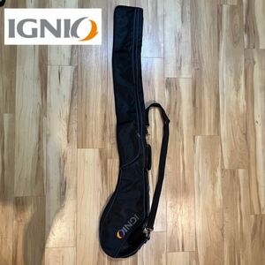 ST■ 美品 IGNIO イグニオ クラブケース ゴルフケース ゴルフバッグ ソフトケース ソフトタイプ 黒 ブラック スポーツ 収納 外ポケット付き