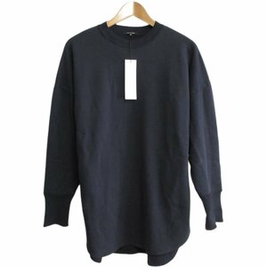 未使用 23SS pas de calais パドカレ 長袖 裏起毛ドロップショルダー クルーネック スウェット トレーナー オーバーサイズ 36 ネイビー