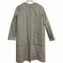 美品 Traditional Weatherwear トラディショナルウェザーウェア ARKLEY LONG アークリーロング ライナー付き ノーカラーコート 34 カーキ_画像1