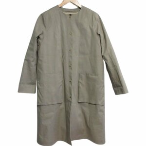 美品 Traditional Weatherwear トラディショナルウェザーウェア ARKLEY LONG アークリーロング ライナー付き ノーカラーコート 34 カーキ