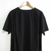 未使用 23SS pas de calais パドカレ チェック柄 カラット天竺プルオーバー 半袖 アシンメトリーヘムＴシャツ オーバーサイズ 36 ブラック_画像3