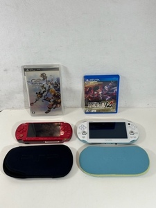 Play station セット ソニー プレーステーション PSP SONY PSVITA PSP3000 PCH2000 戦国無双4 KINGDOM HEARTS ソフト ケース 動作未確認