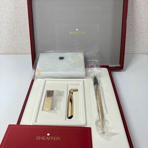 sheaffer シェーファー ゴールド　ボールペン　大理石　ペン立て　ペンスタンド　未使用