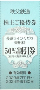 ■即決！秩父鉄道　株主優待券　長瀞ライン下り　50％割引券　ラインくだり　複数あり　速達対応有