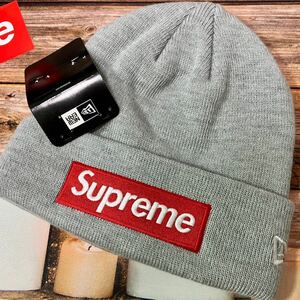 極美品 Supreme Box Logo Beanie シュプリーム ボックス ロゴ ビーニー ニット帽 グレー