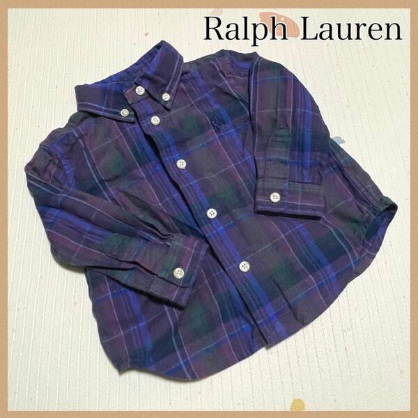 【Ralph Lauren】ラルフローレン 子供服S〜M ブルー シャツ ベビー
