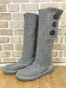 ★UGG アグ★ クラシックカーディ Classic Cardy 5819 ニットブーツ ロングブーツ ショートブーツ 靴 グレー US8 25cm 激安 格安