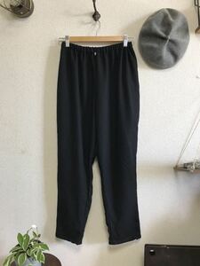 NEW:ウール素材:ゆったりサルエルパンツ:ブラック:Lサイズ:ハンドメイド