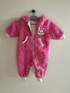 sishu non fleece baby coverall protection against cold pink boa 80 Jump suit 