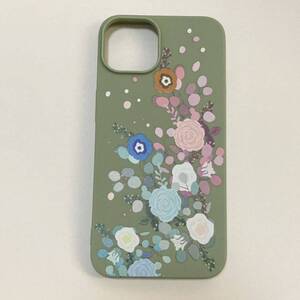  new goods iPhone12mini case green colorful . floral print soft silicon case beautiful stylish 