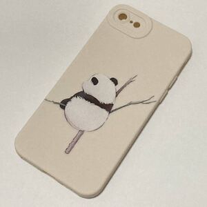 新品 人気 パンダのiphoneケース 7/8/SE2.3用 　男女兼用 かわいい おしゃれ　動物　シリコンケース オフホワイト 赤ちゃんパンダ