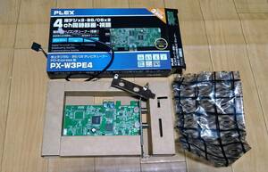 PLEX 地上デジタル・BS・CS、3波対応TVチューナーカード PX-W3PE4 箱、付属品完備 中古