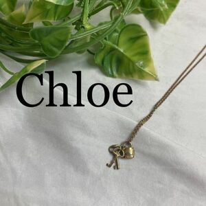 Chloe クロエ　ネックレス　ゴールド　カデナ　パドロックキー　パディントン