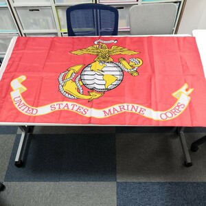 未使用品 アメリカ海兵隊 軍旗 ビッグ フラッグ 90cm×152cm バナー 米海兵隊 マリーン ミリタリー United States Marine Corps 