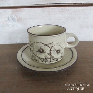 イギリス製 Hornsea ホーンジー コーンローズ カップアンドソーサー コーヒーカップ ヴィンテージ 英国 tableware 1209scの画像2