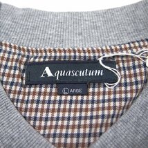 訳有 1.9万 アクアスキュータム 中綿 キルト ヘンリーネック パジャマ L/LL 灰 【J44815】 Aquascutum 秋冬 メンズ セットアップ ウォーム_画像10