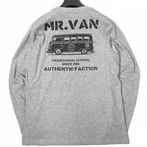 新品 MR.VAN ミスターヴァン 23年春夏 クラシックバス プリント カットソー M 灰 【va1731032_97】 メンズ 長袖 Tシャツ ロンT ロゴ刺繍_画像2