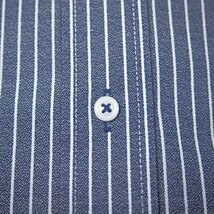 新品 アレキサンダージュリアン ストライプ ドレスシャツ 39-84 紺 白 【I58880】 メンズ 長袖 シャツ ワイドカラー 形態安定_画像5