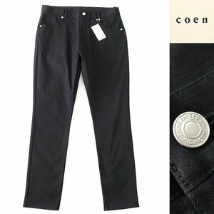 新品 UNITED ARROWS コーエン ストレッチ ツイル テーパード スリム パンツ XL 黒 【P30497】 coen メンズ オールシーズン チノパン