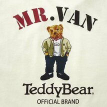 新品 ミスターヴァン テディベア 綿混 プリント 長袖 Tシャツ LL 白 【TDV1433132_07】MR.VAN Teddy Bear 2023秋冬 コラボ 限定 カットソー_画像5