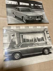 送料無料　大判写真2枚　BMW3200CSとBMW1500　1961年