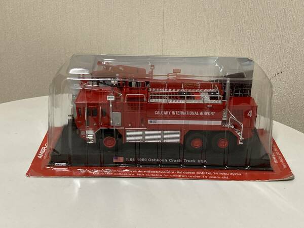 送料無料　オシュコシュクラッシュ　アメリカ　消防車ダイキャスト1/64モデル Oshkosh Crash Fire Truck Diecast (Amercom GB-3)ミニカー