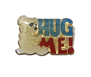 HUG ME！　犬　エナメルピン　ビンテージ　送料無料　ピンバッジ　USA 　LOVE&PEACE 70'S