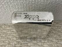 zippo ジッポー STERLING スターリング 2002 火花確認済み フラッドトップ ダイアゴナルライン オイル ライター_画像4